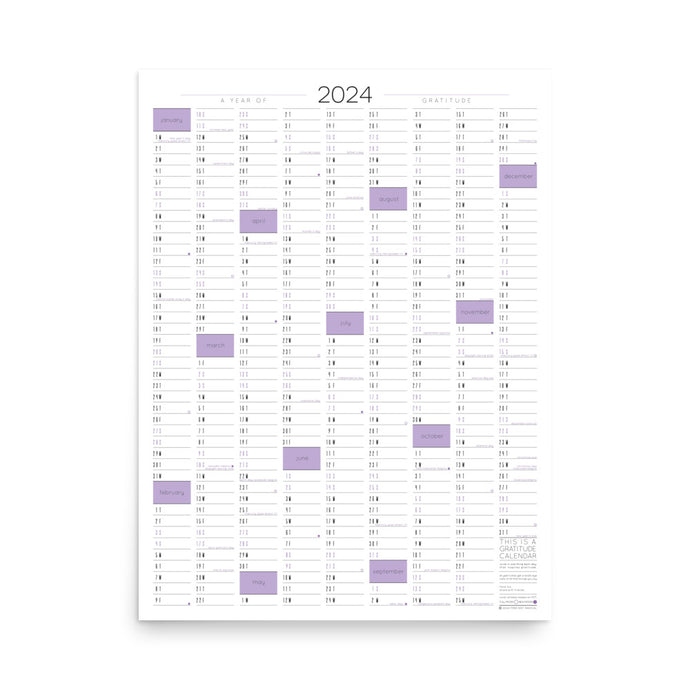 2024 Gratitude Calendar / Violet