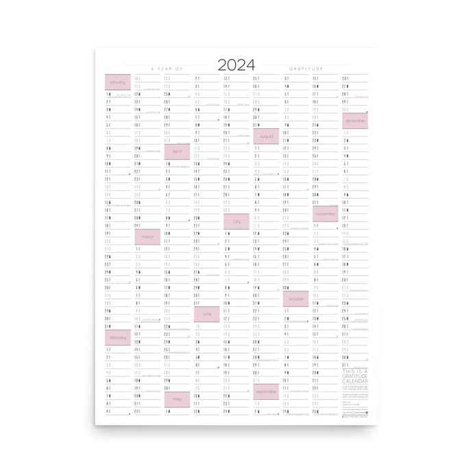 2024 Gratitude Calendar / Rose