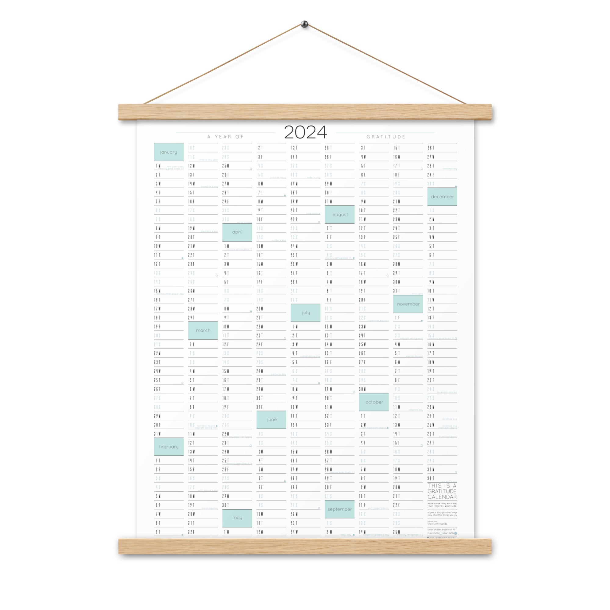 Succulent Calendar with Hanger