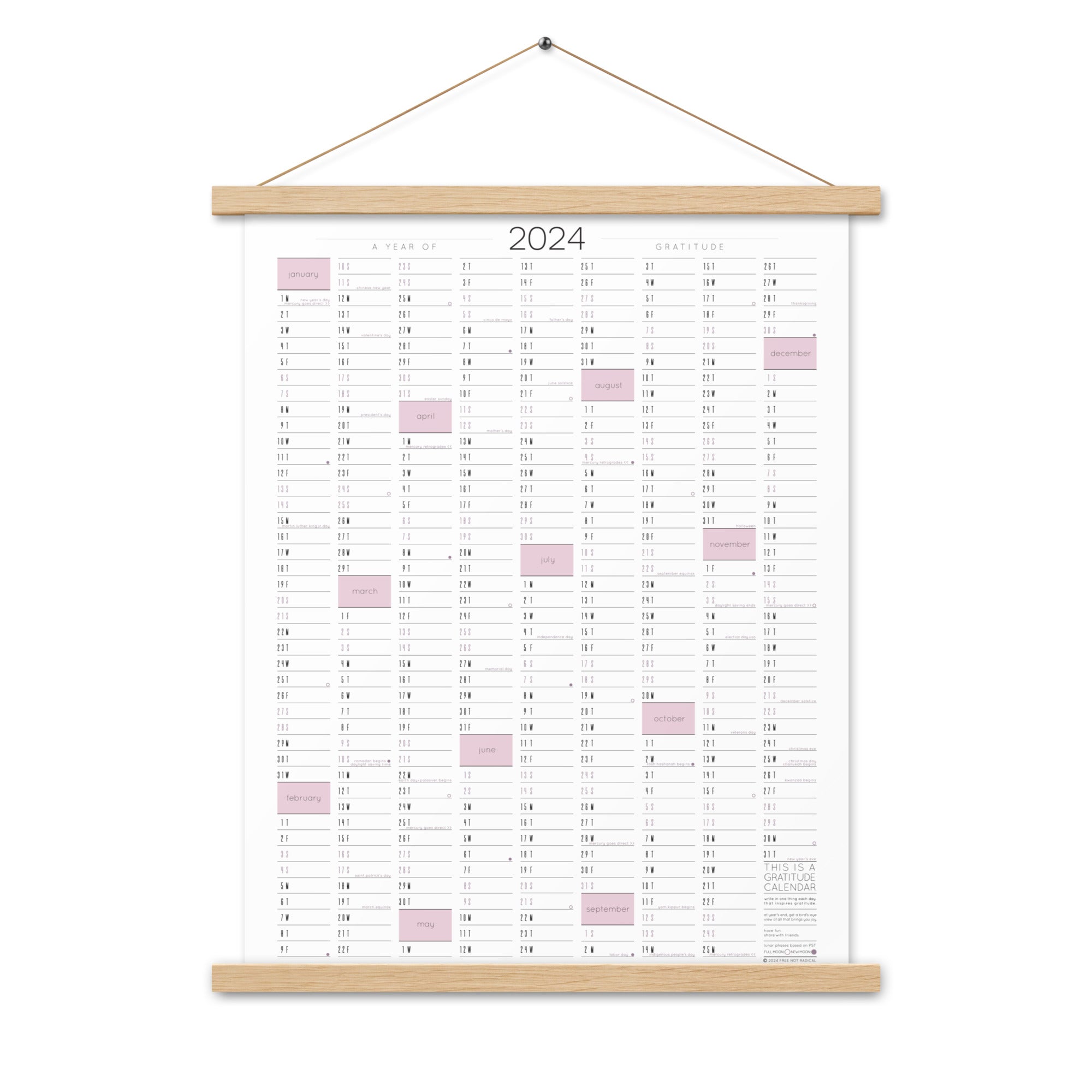 Rose Calendar with Hanger