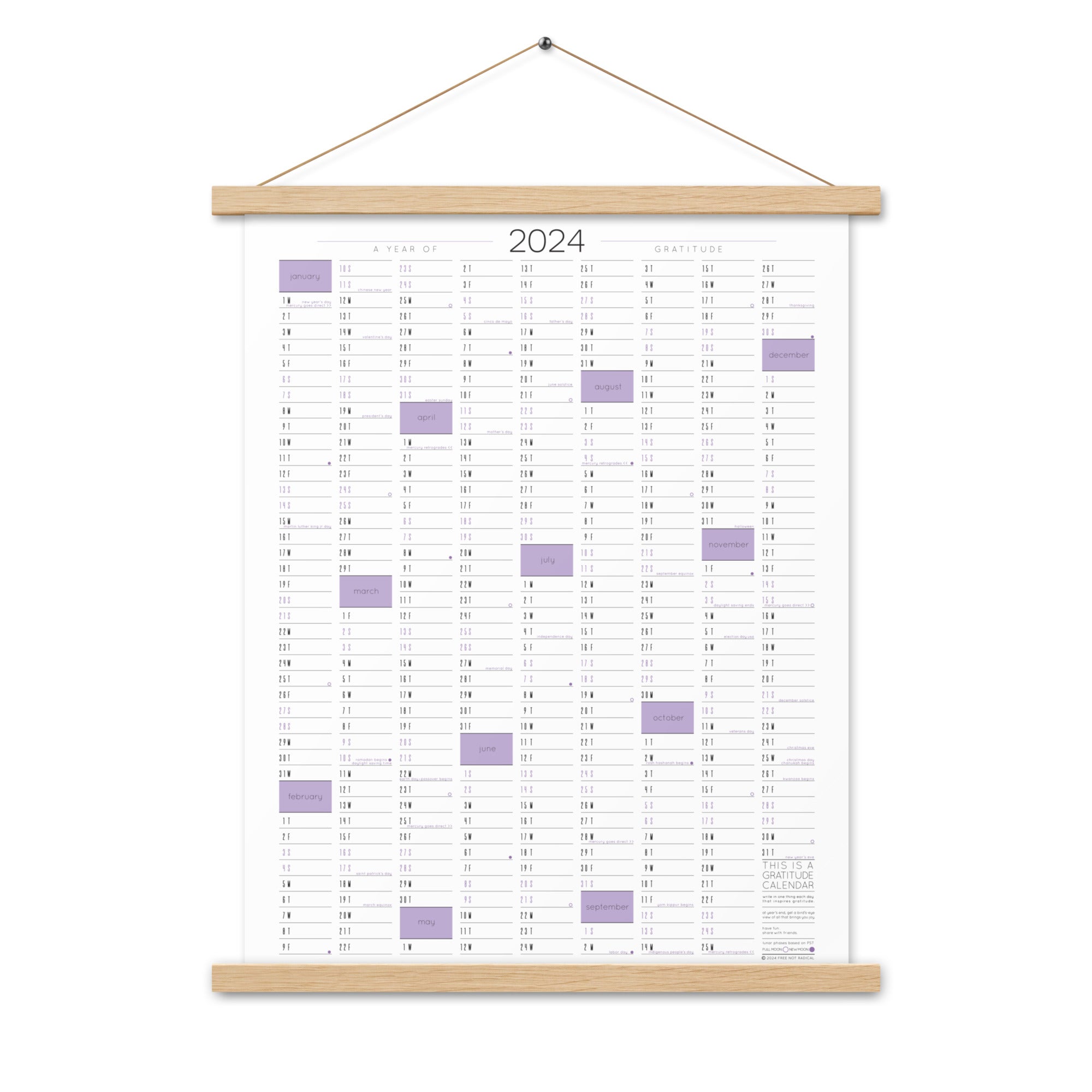 Violet Calendar with Hanger
